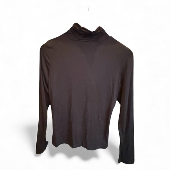 Lea & Nicole Women’s Long-Sleeve Turtleneck Top – Black Petite Medium - Picture 2 of 3